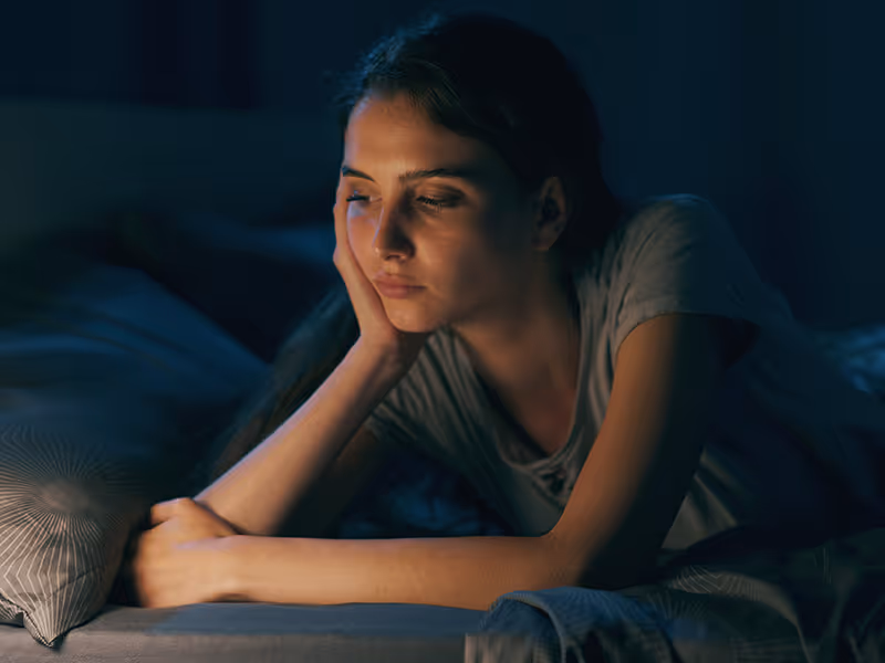 woman awake a night