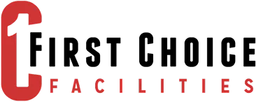Logo with a large red number one integrated into the letter C followed by the word FACILITIES in red uppercase letters.