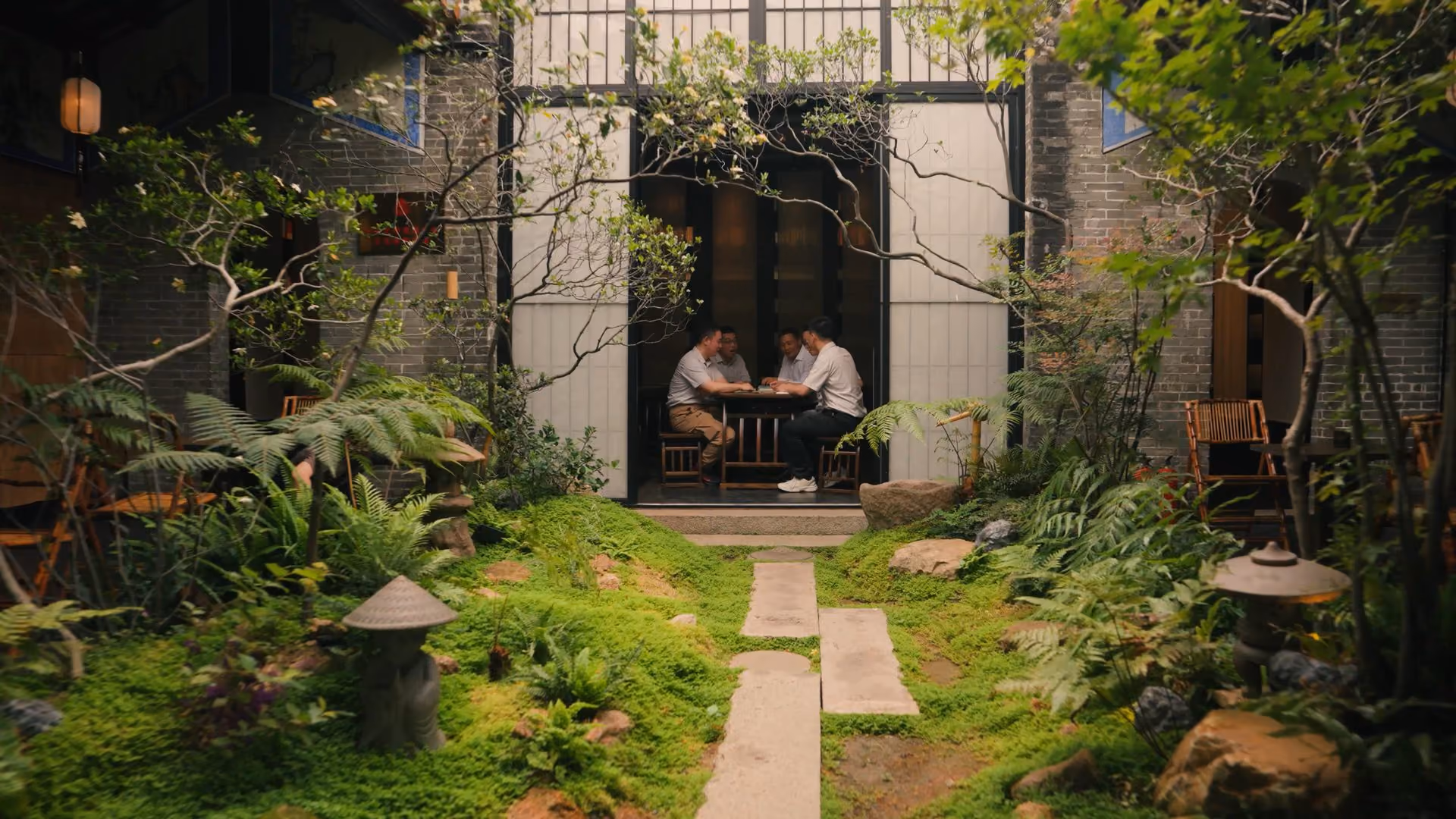 Inventors featured in the series in a courtyard garden — IVORY portrait series for the EPO