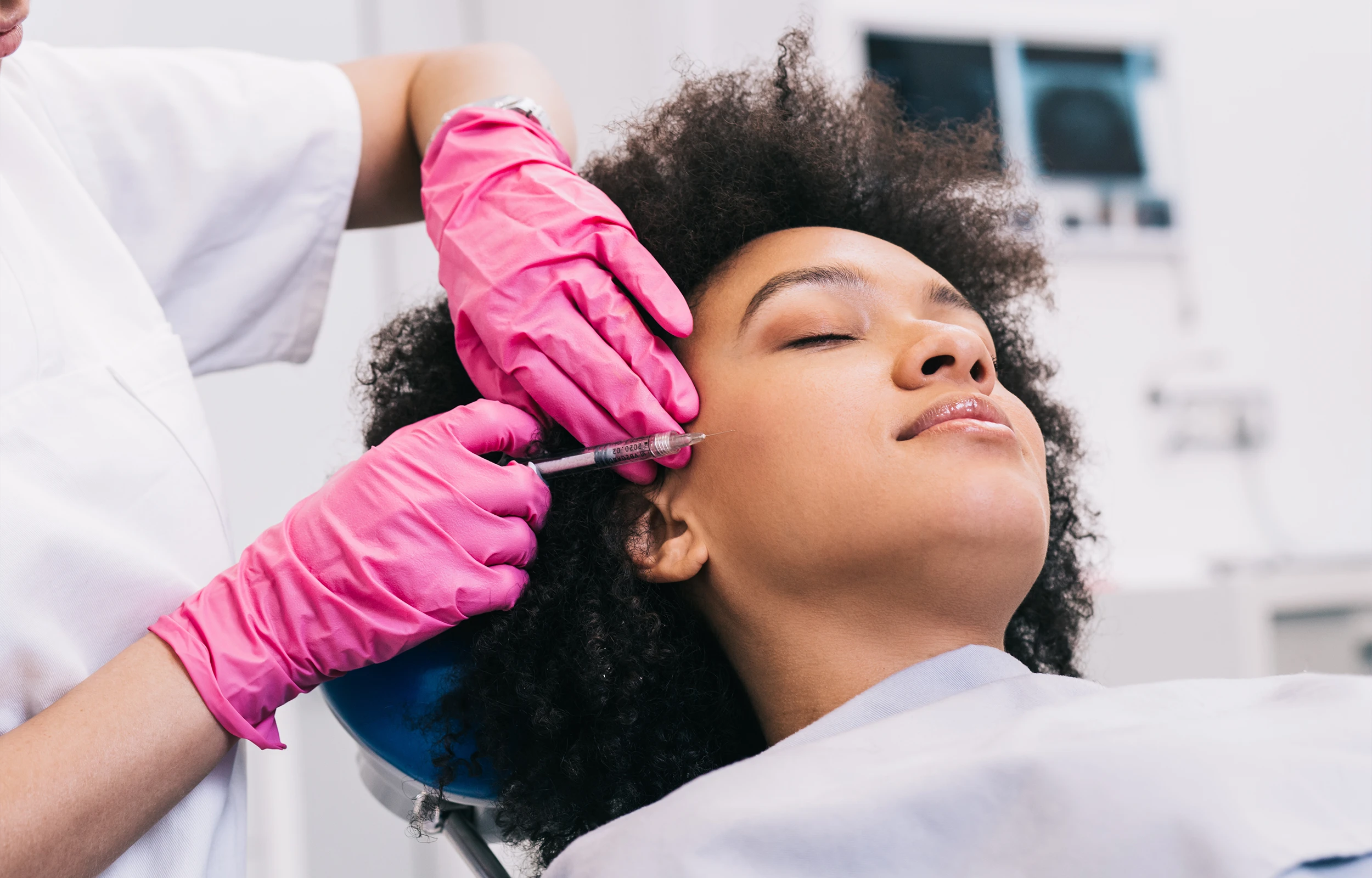 A woman getting Botox at medical spa