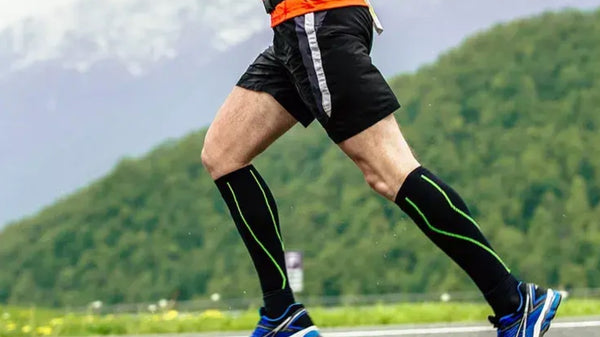 runner in compression socks