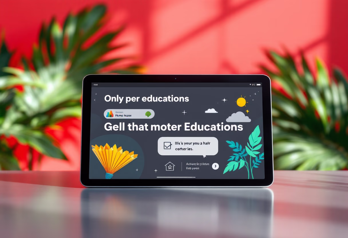 [interface] image of a tablet with an educational app (for edtech)