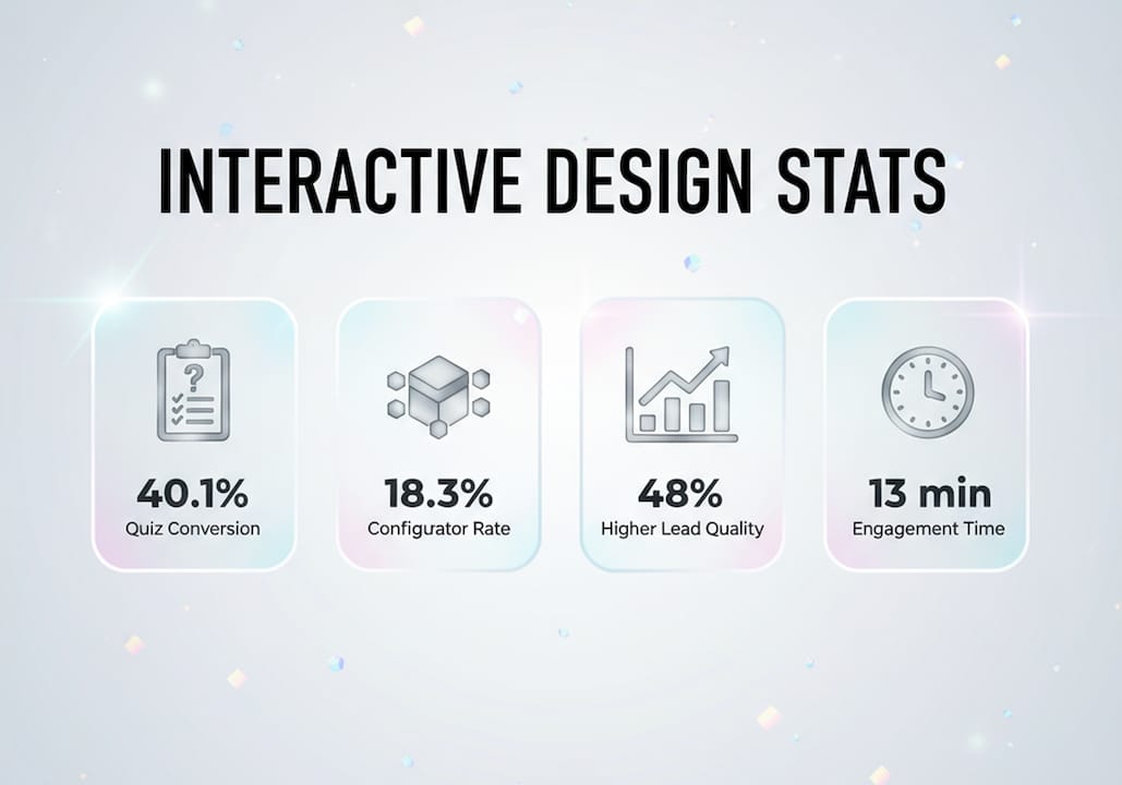 Infographic with key interactive design conversion statistics