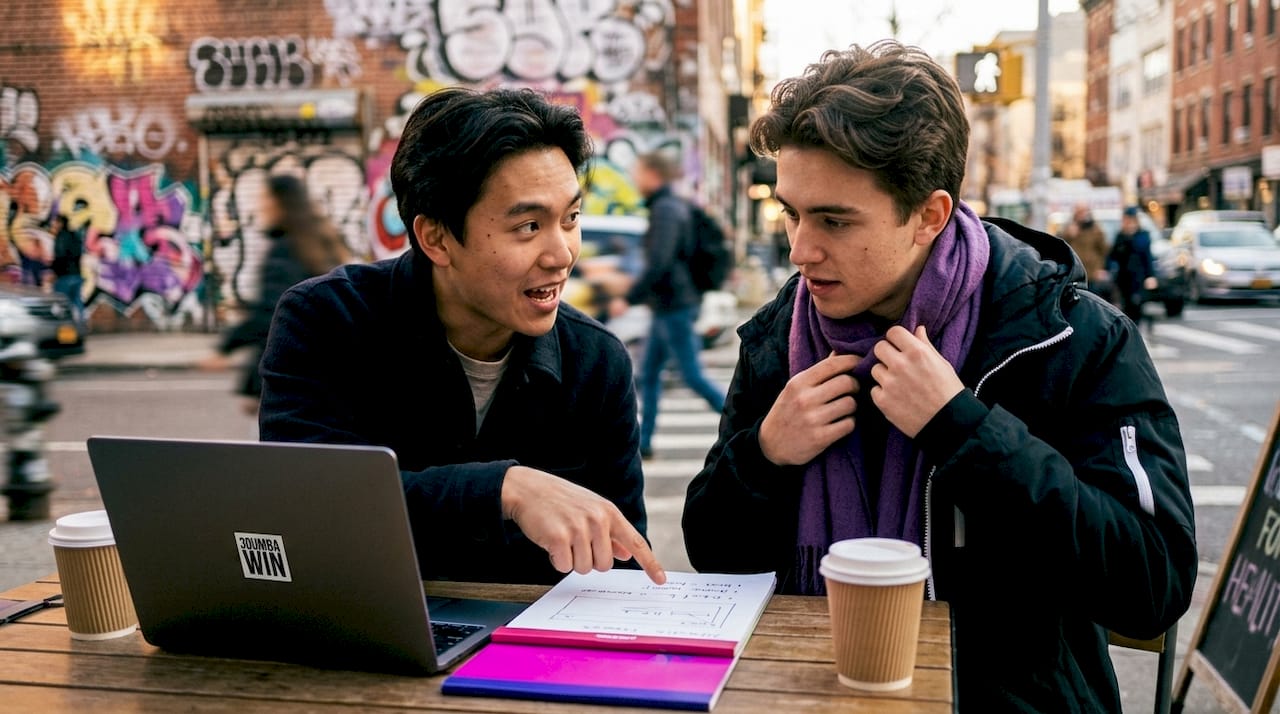 Founders discussing homepage headline clarity