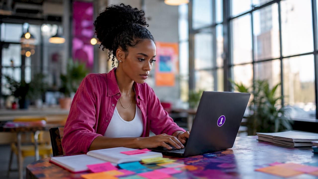 Founder reviewing single-page portfolio website