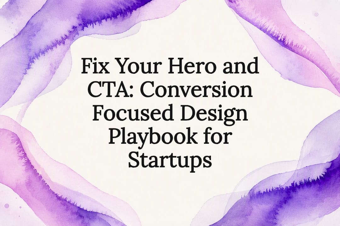 Fix Your Hero and CTA: Conversion Focused Design Playbook for Startups