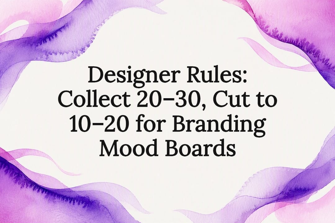 Designer Rules: Collect 20–30, Cut to 10–20 for Branding Mood Boards
