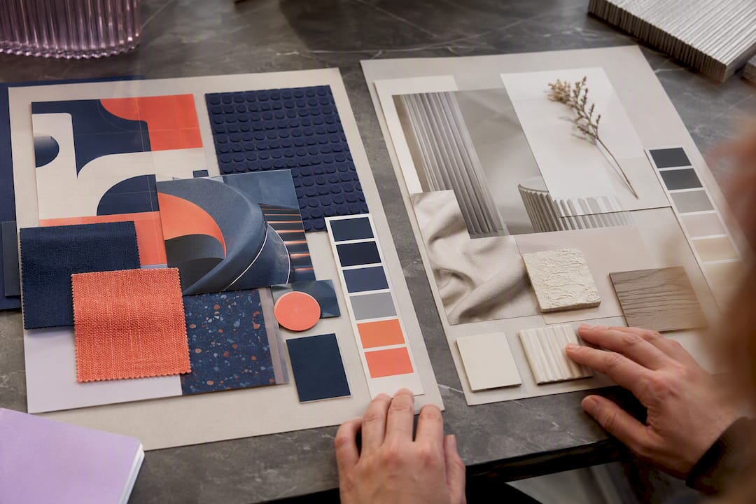 Two contrasting branding mood board examples