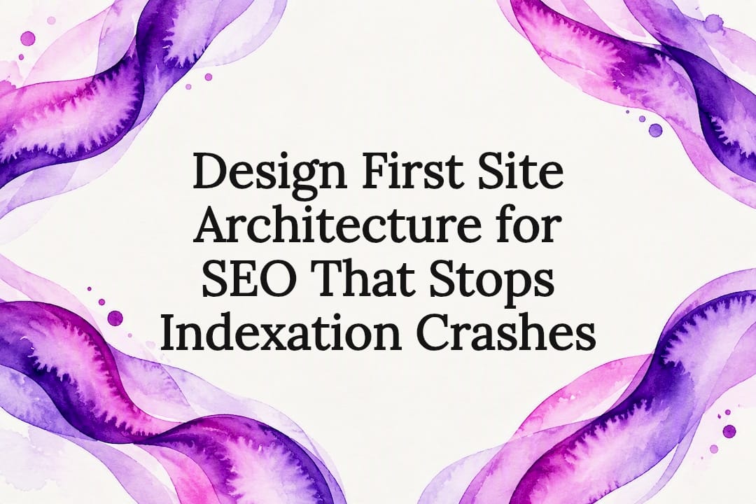 Design First Site Architecture for SEO That Stops Indexation Crashes