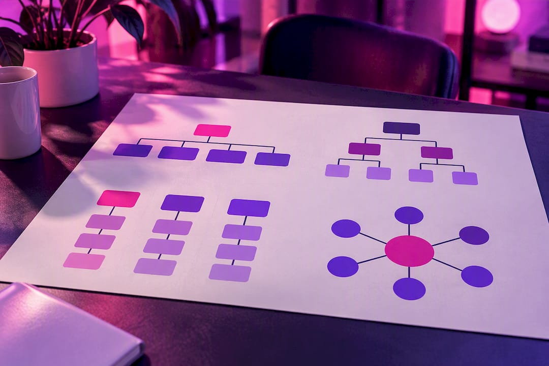 Four site architecture models compared visually