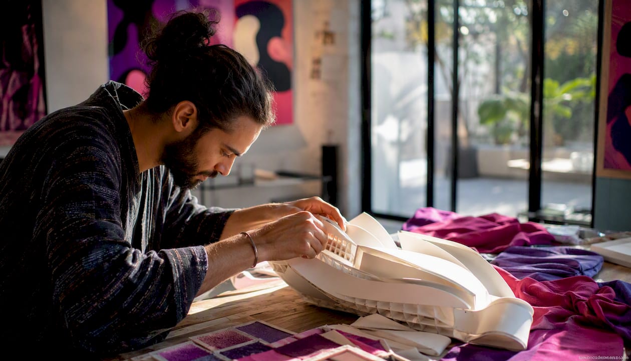 Founder adjusting product prototype detail