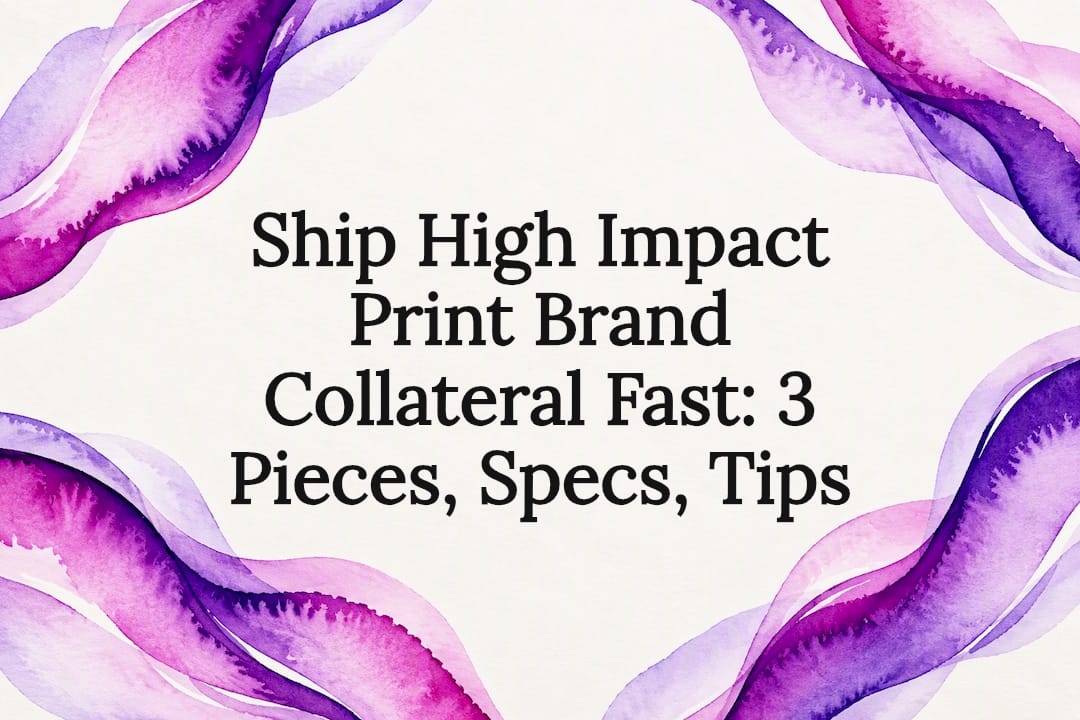 Ship High Impact Print Brand Collateral Fast: 3 Pieces, Specs, Tips