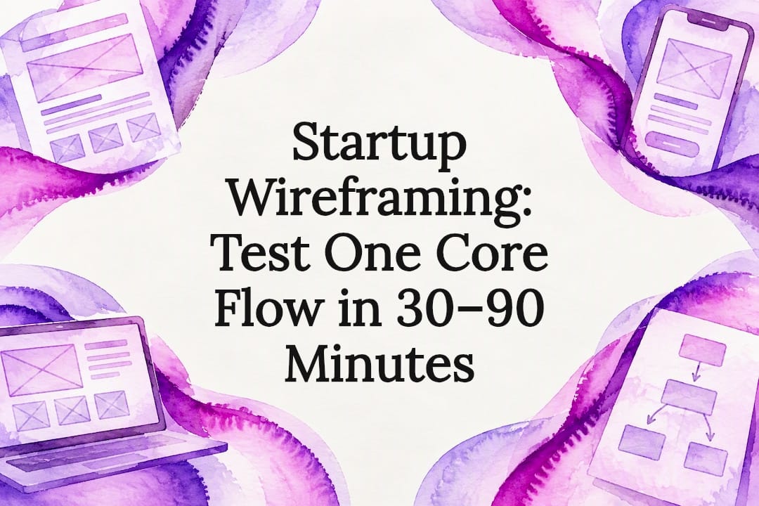 Startup Wireframing: Test One Core Flow in 30–90 Minutes