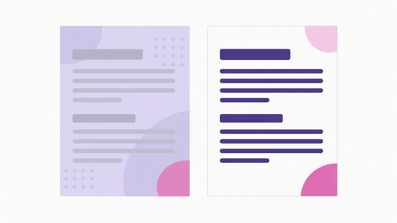 Low and high contrast text examples side by side