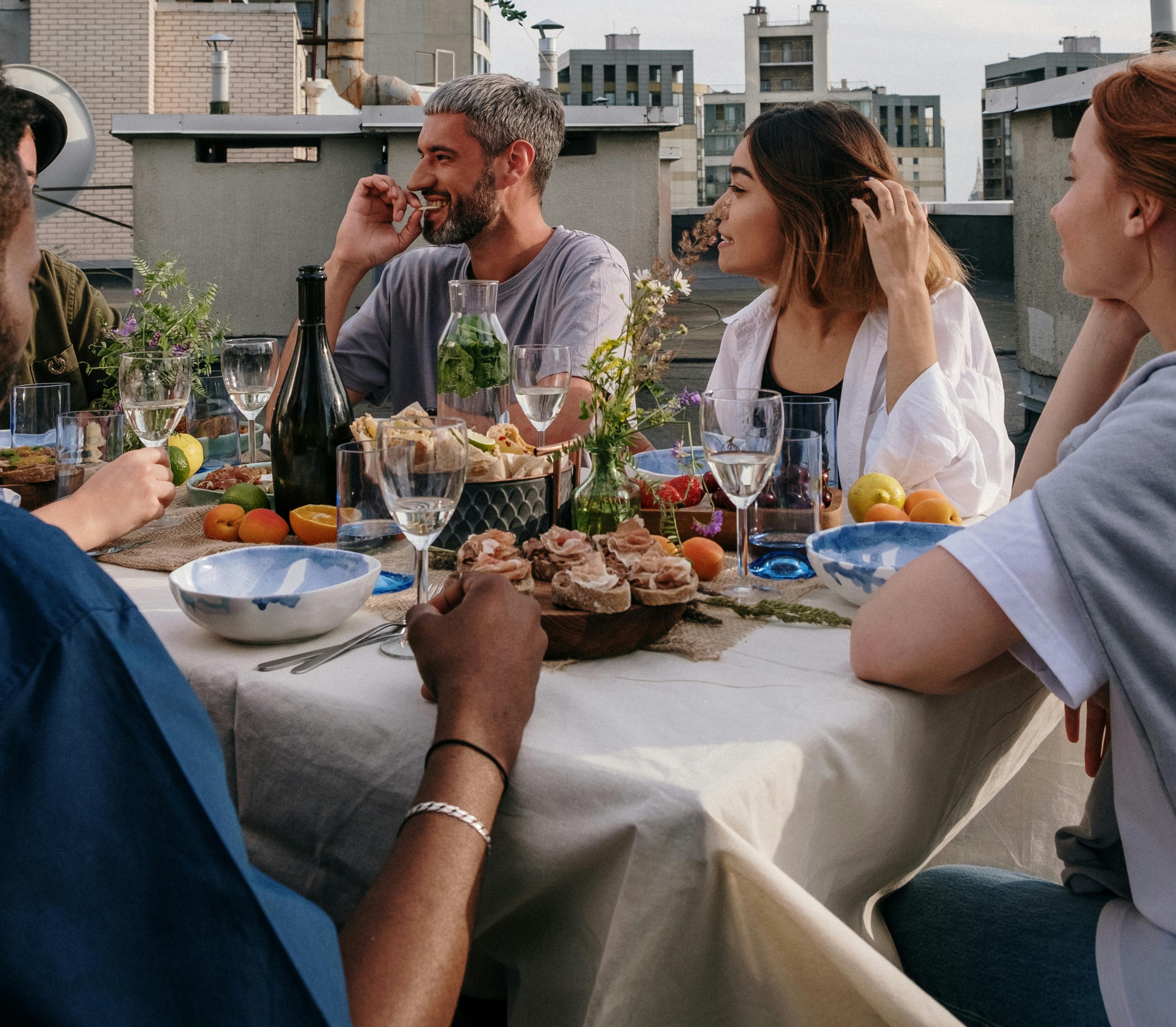 Friends Eating Dinner Stock Photo