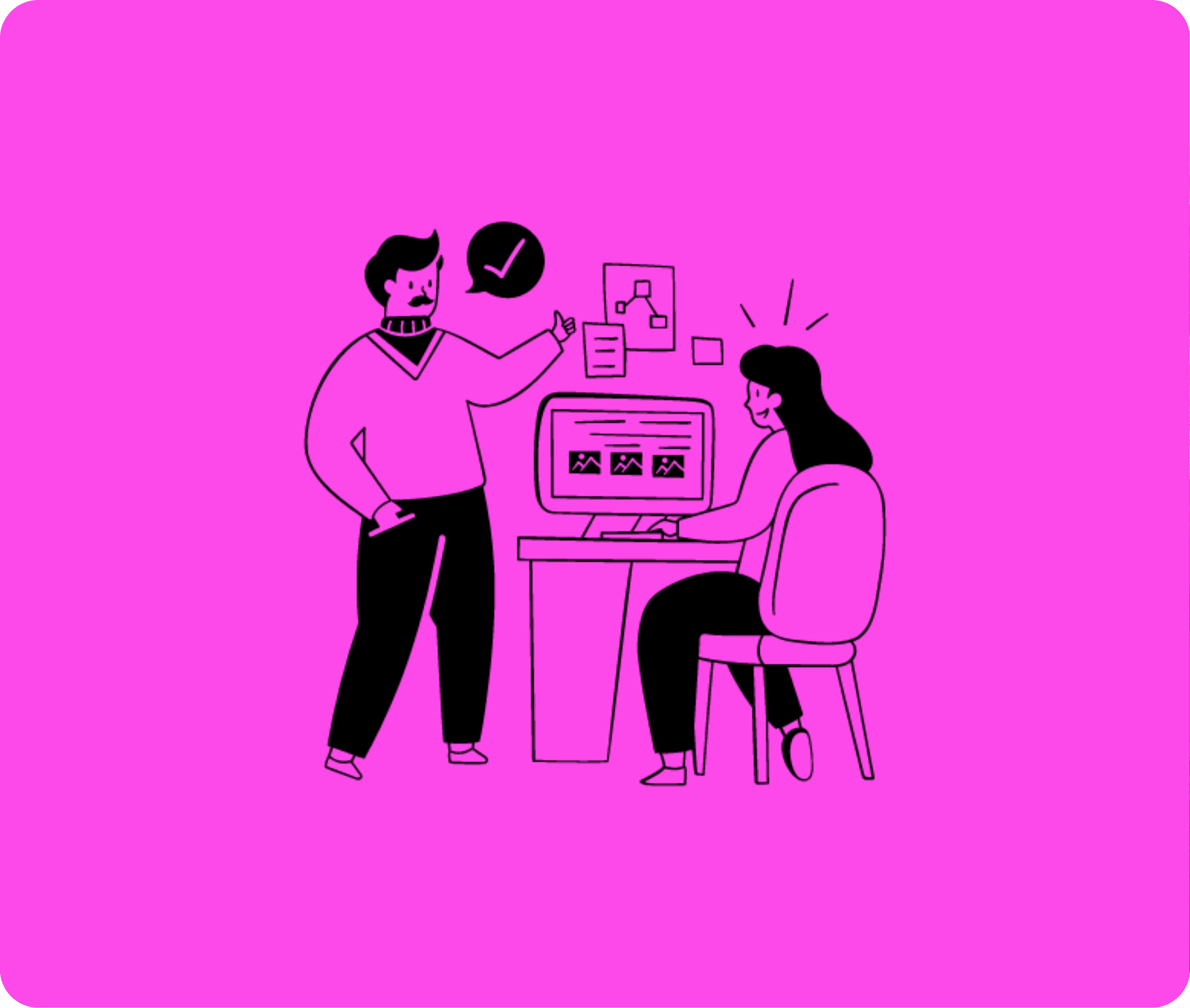 Illustration of a business professional analyzing customer experience metrics to improve satisfaction and retention.
