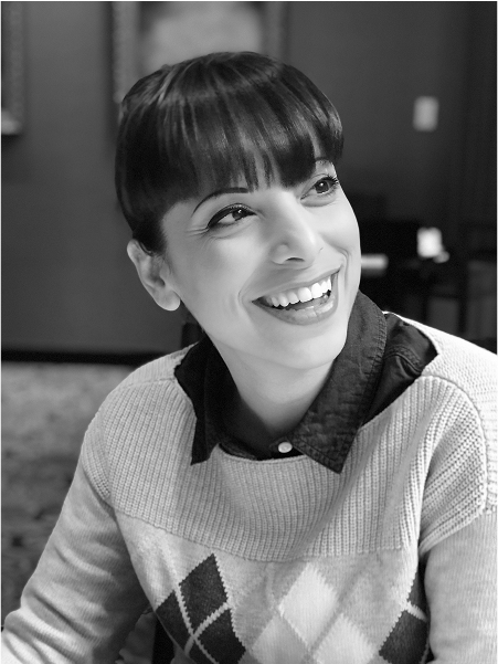 Black and white portrait of Giorgia Cifani, Product Owner and Strategist at Panelista, smiling warmly.