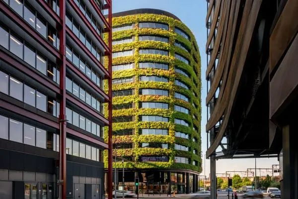 Living wall on Eden at new bailey from the street view