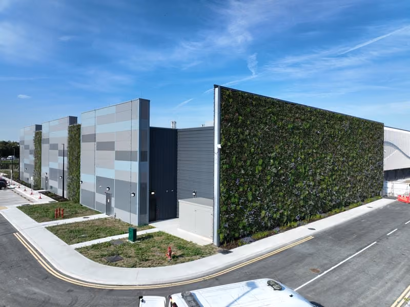 Data centre with modular living wall in Ireland for an International Data Centre client