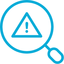 A magnifying glass with a triangle on it.