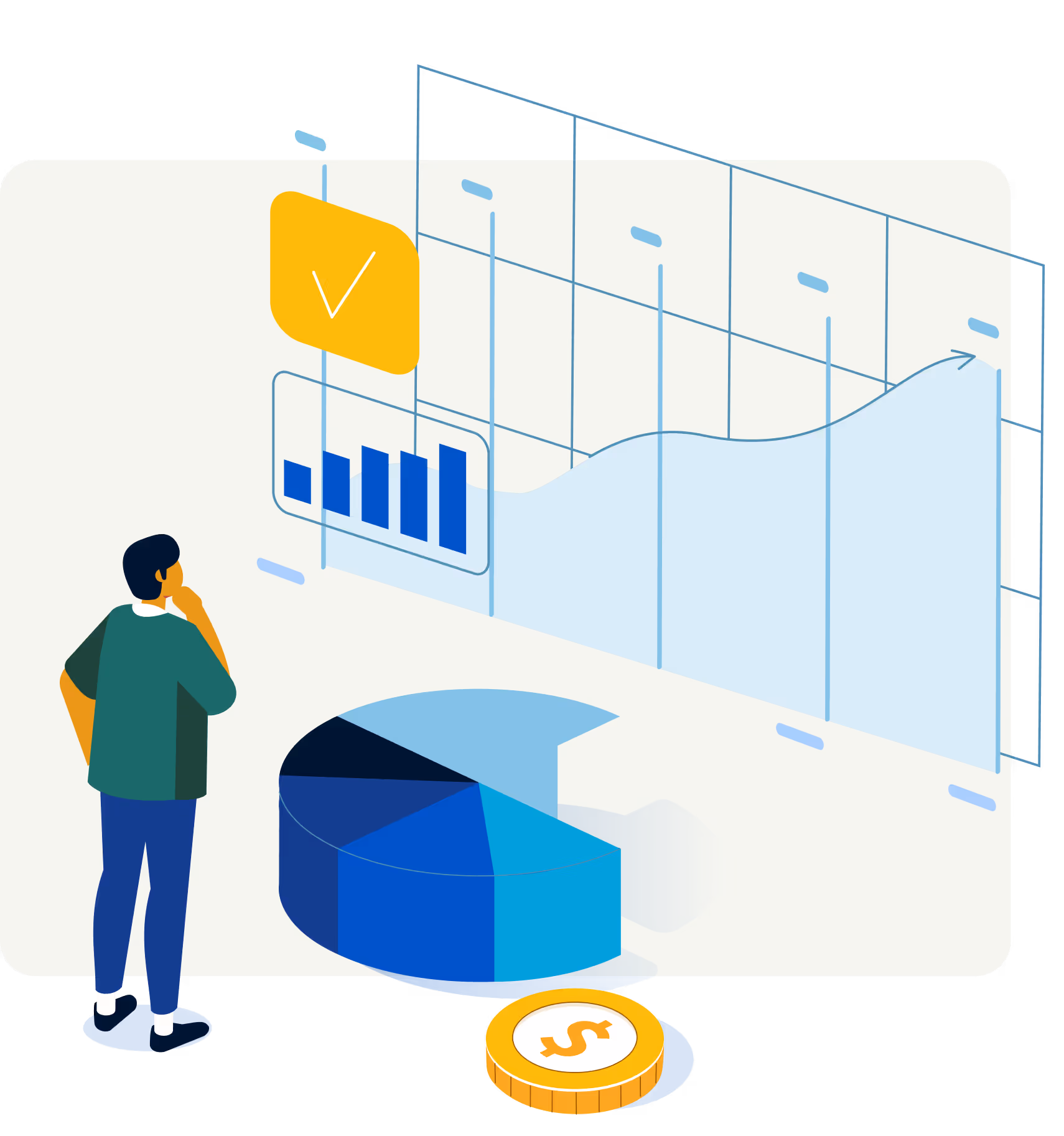 A man standing in front of a chart.