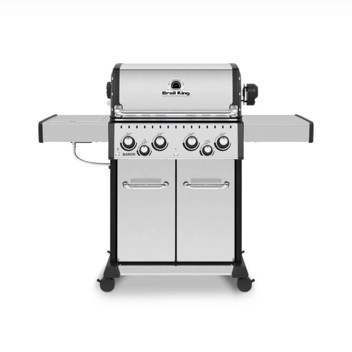 Crown S490 Natural Gas BBQ - 4 Burner + Side Burner & Rear Rotisserie Burner