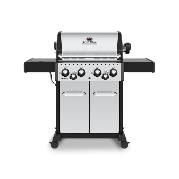 Crown S490 Propane BBQ - 4 Burner + Side Burner & Rear Rotisserie Burner