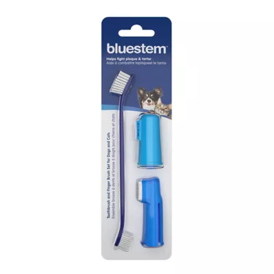 bluestem® Oral Care Toothbrush and Finger Brushes Set for Dogs and Cats