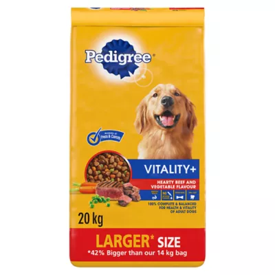 Vitality Dry Food For Adult Dogs Hearty Beef And Vegetable Flavour With Calcium