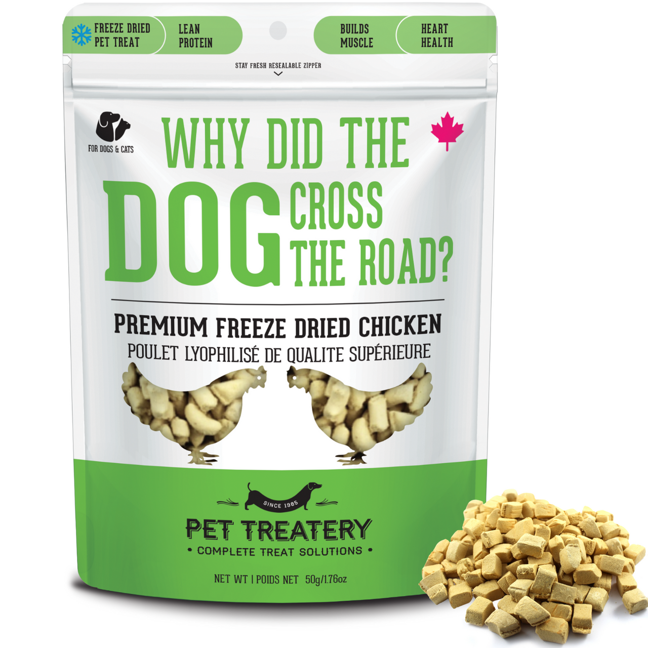 500 Bonus Points - Why Did the Dog Cross the Road Premium Freeze-Dried Chicken Treat 50g