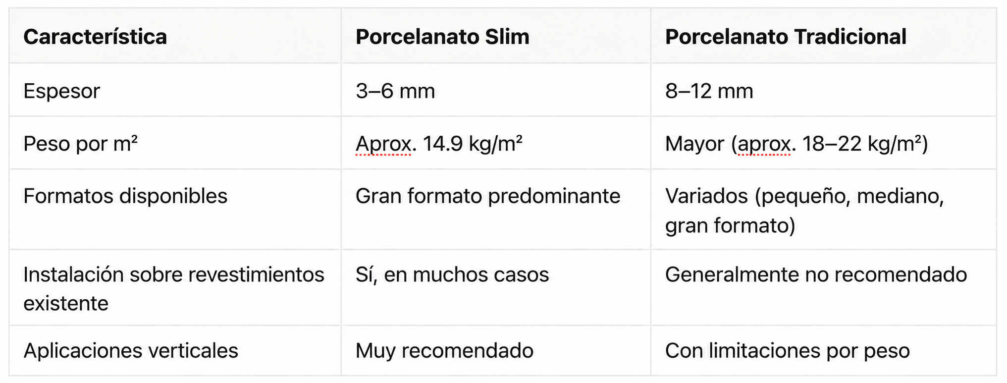 Diferencias entre porcelanato slim y porcelanato tradicional