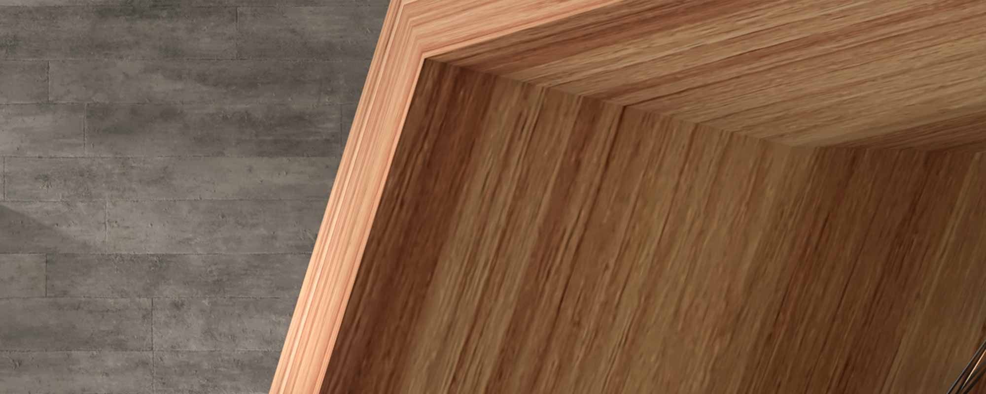 architecturally designed timber slatted wall