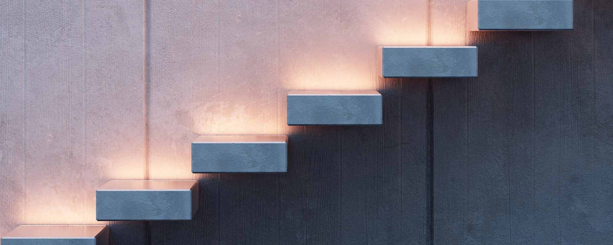 architecturally designed illuminated stairway
