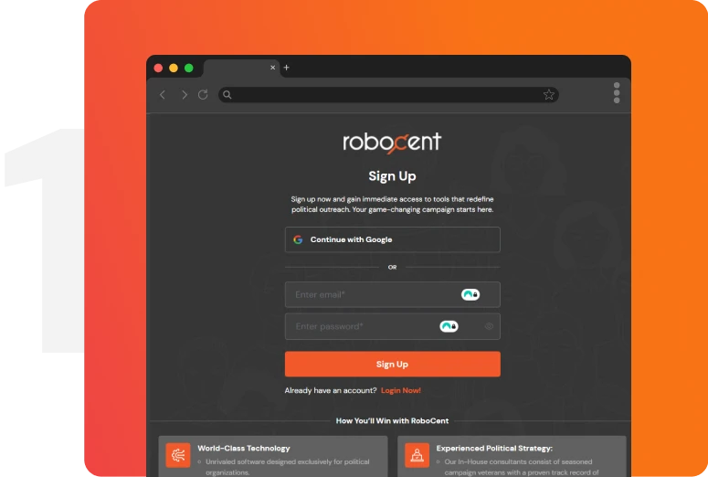 step 1 sign up for free