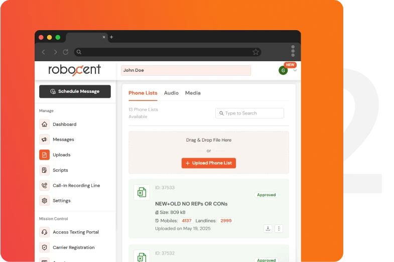 step 2 upload your list