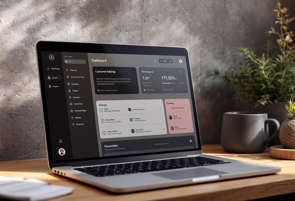 [interface] image of customizable settings dashboard (for a ai fintech company)