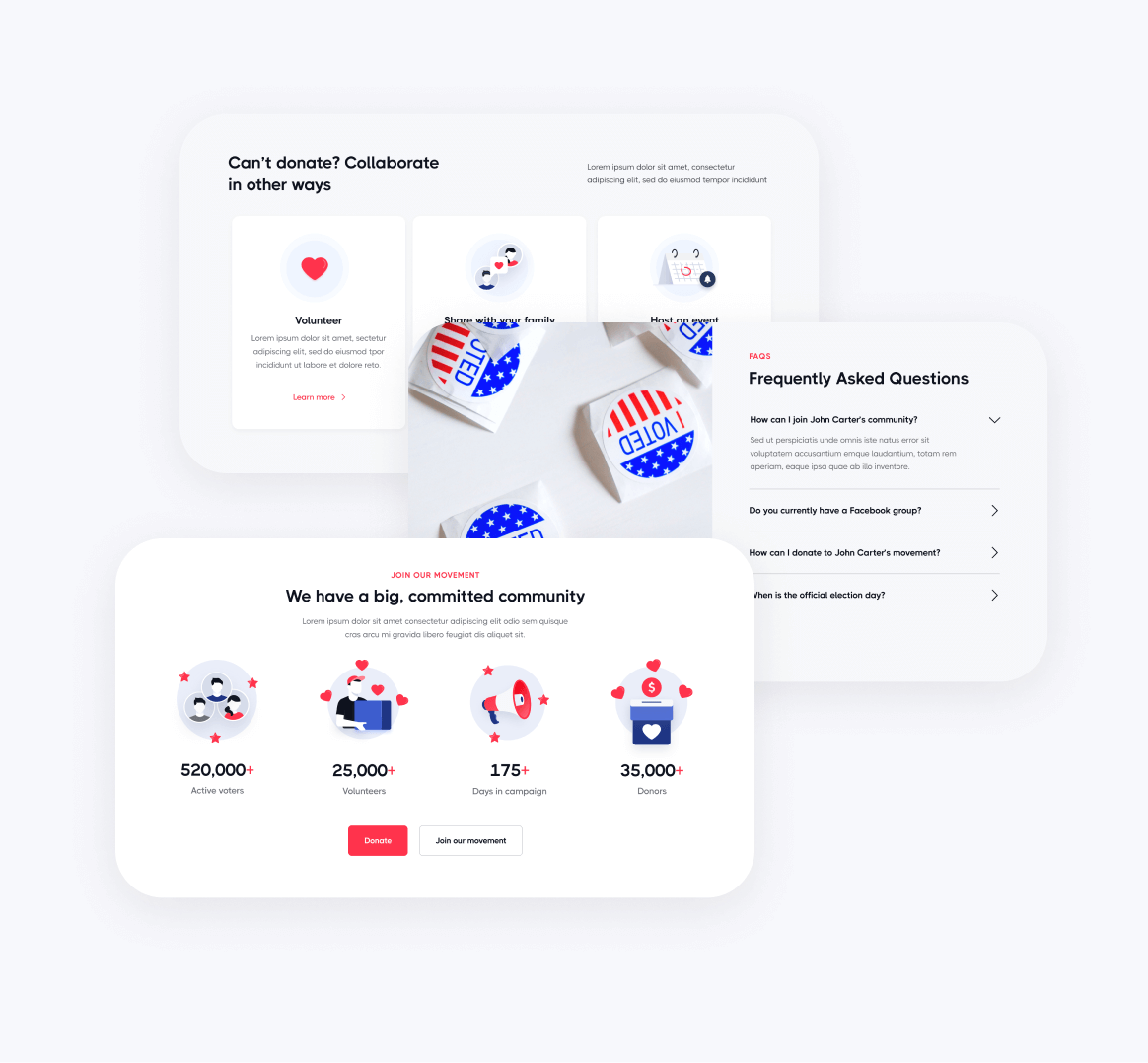 Politician X - 25 Sections Included - Political Webflow Template
