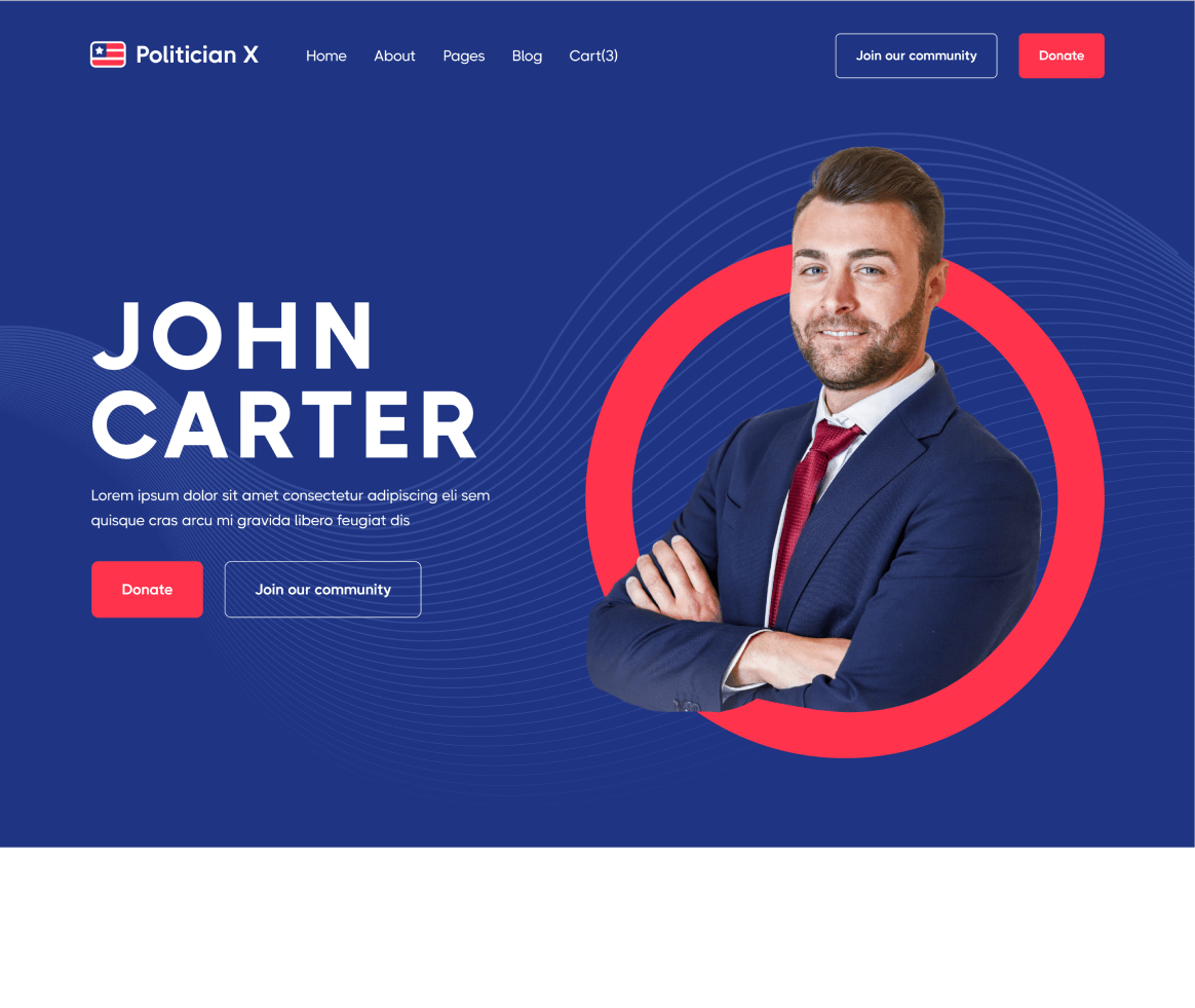 Politician X - Home page - Political Webflow Template