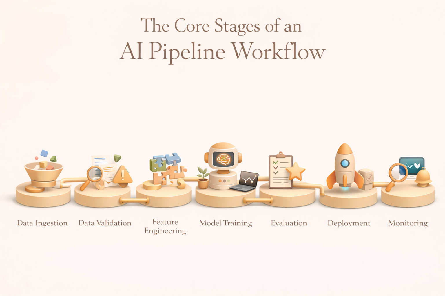 the core stages of an ai pipeline workflow