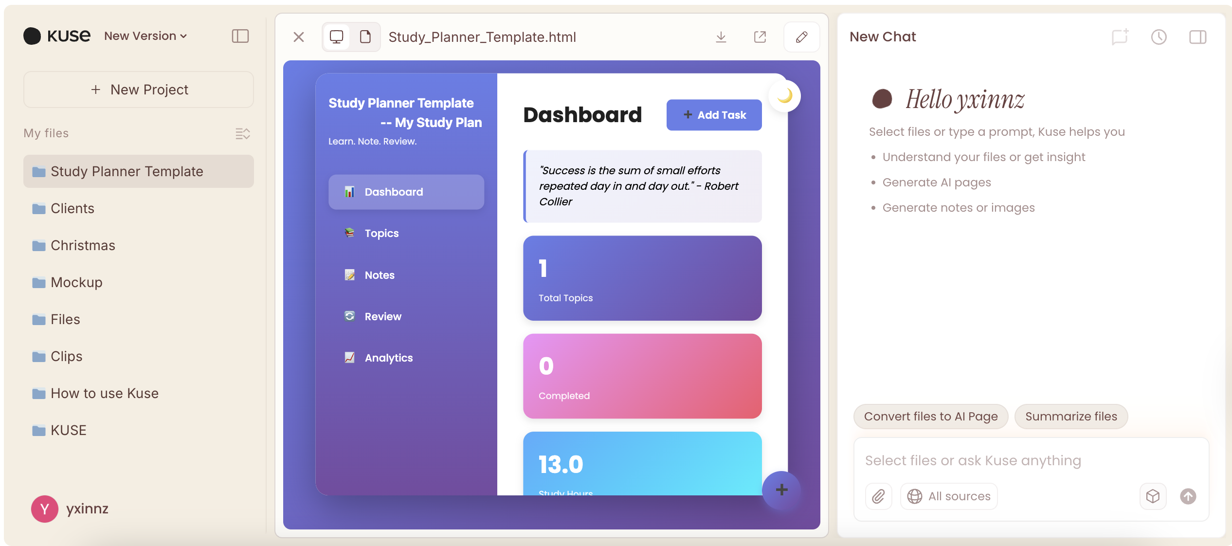 Kuse: Study Planning
