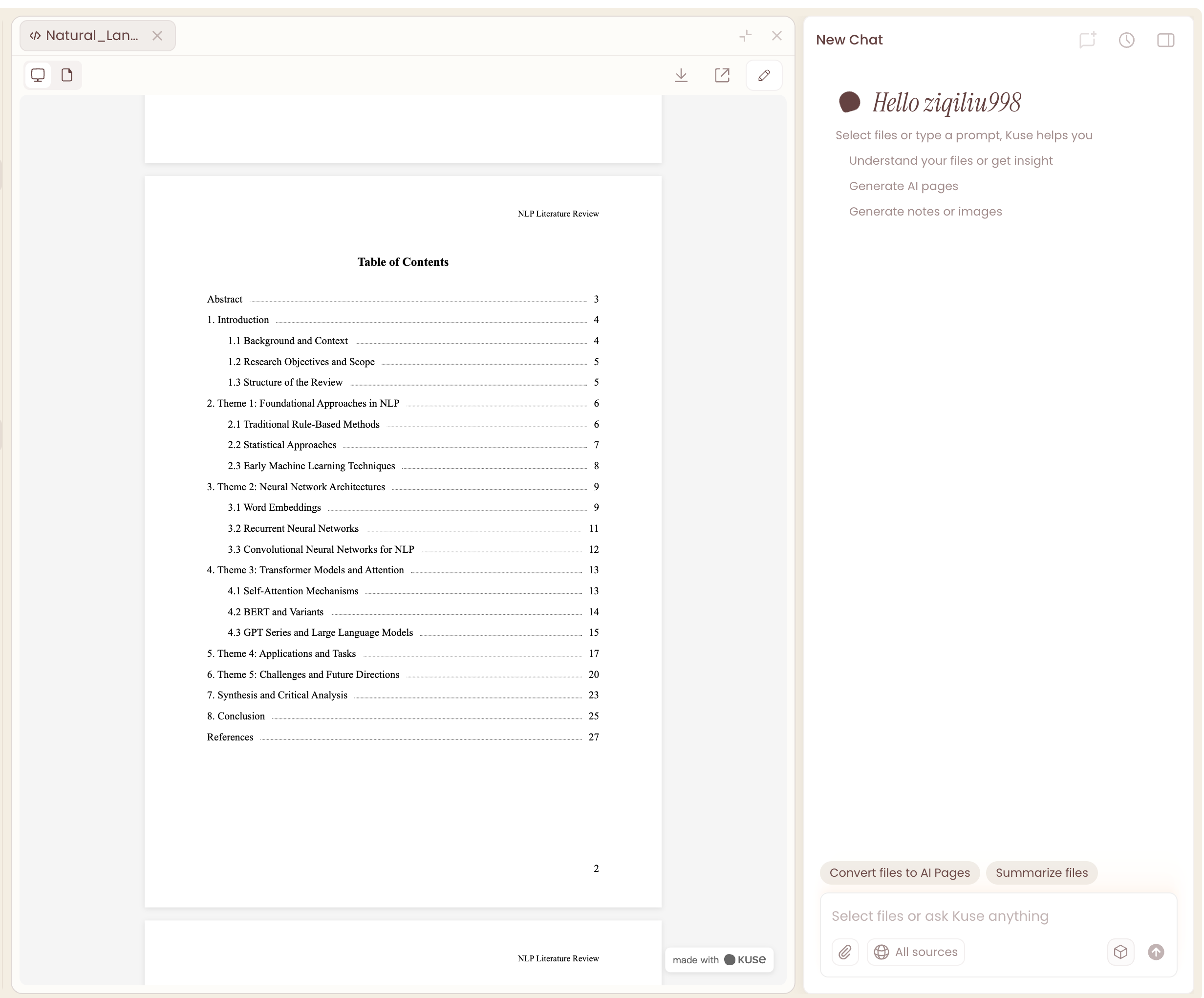 Literature review examples by Kuse