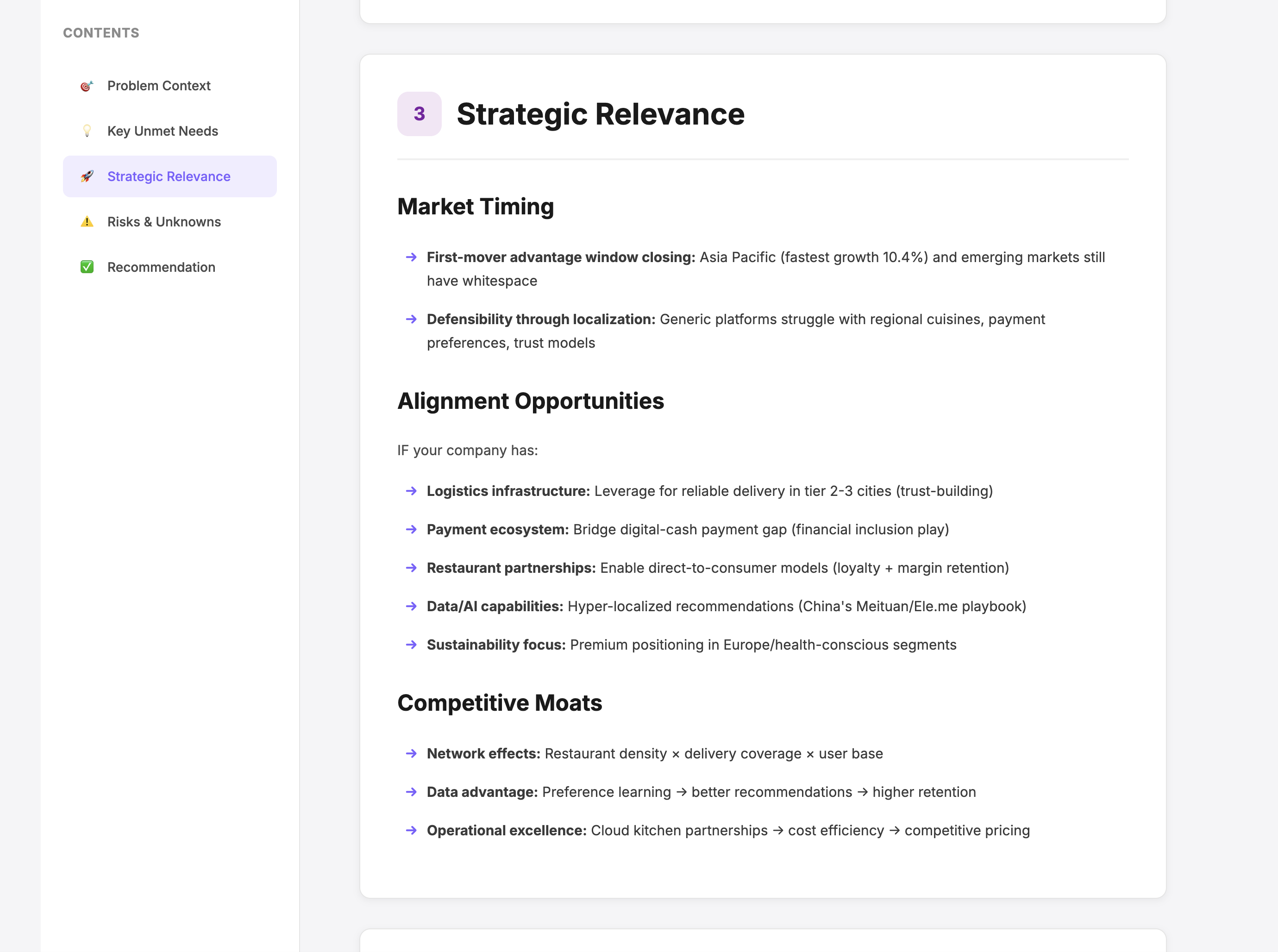 product opportunity brief