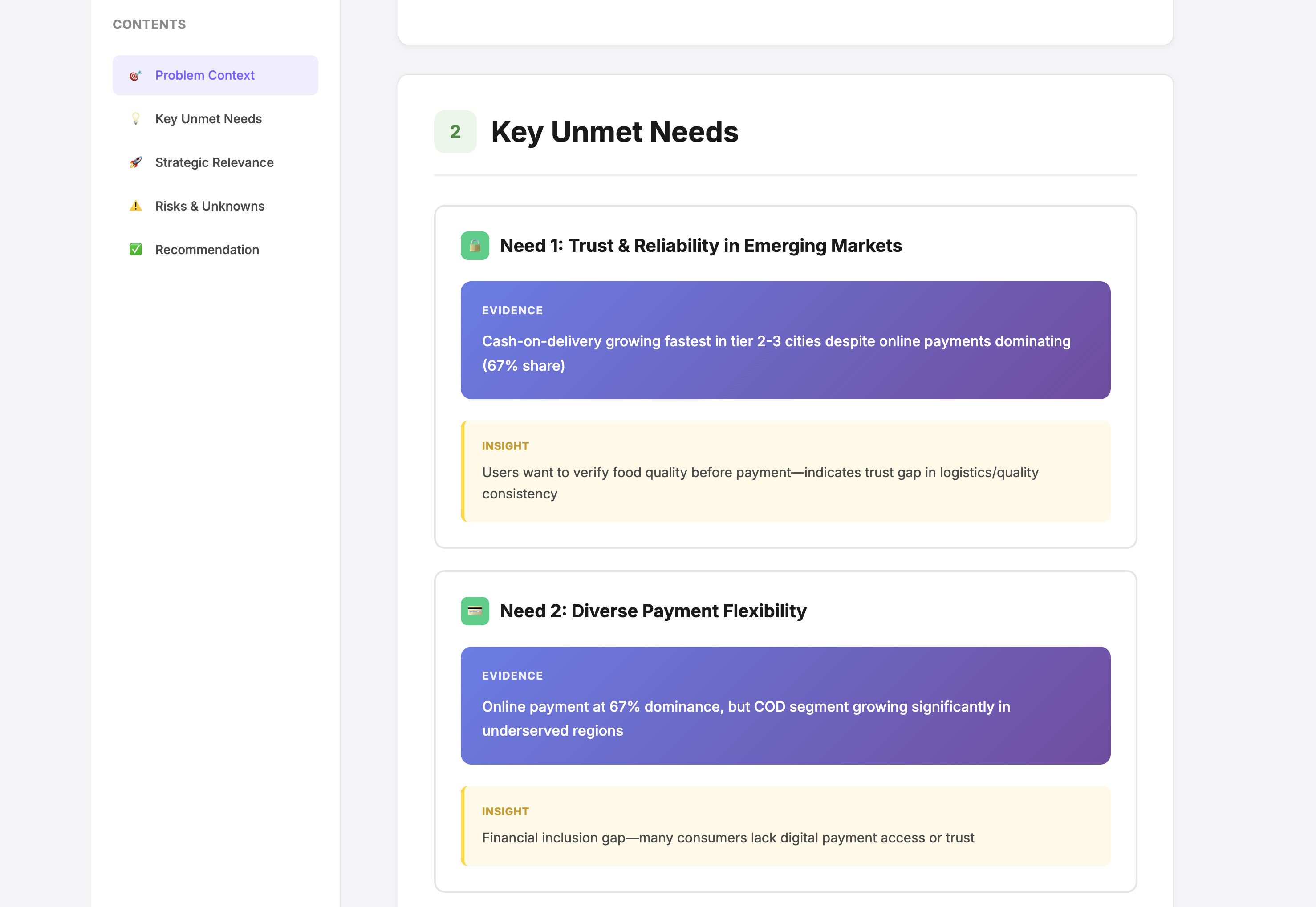 product opportunity brief
