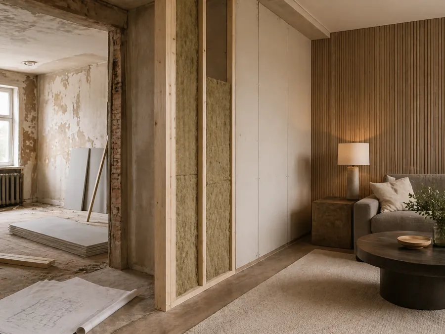 Acoustic privacy and spatial planning with connected rooms, soft thresholds and calm interior zoning.