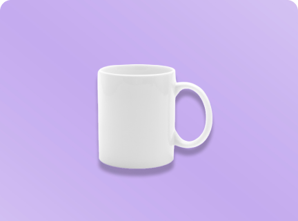 A mug with purple background
