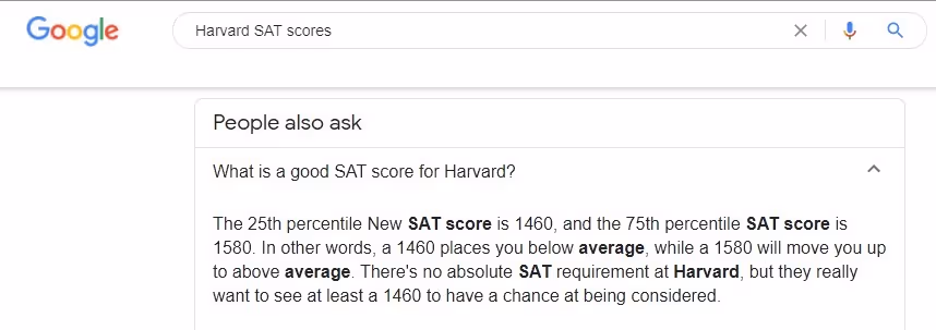 Harvard SAT Scores ss
