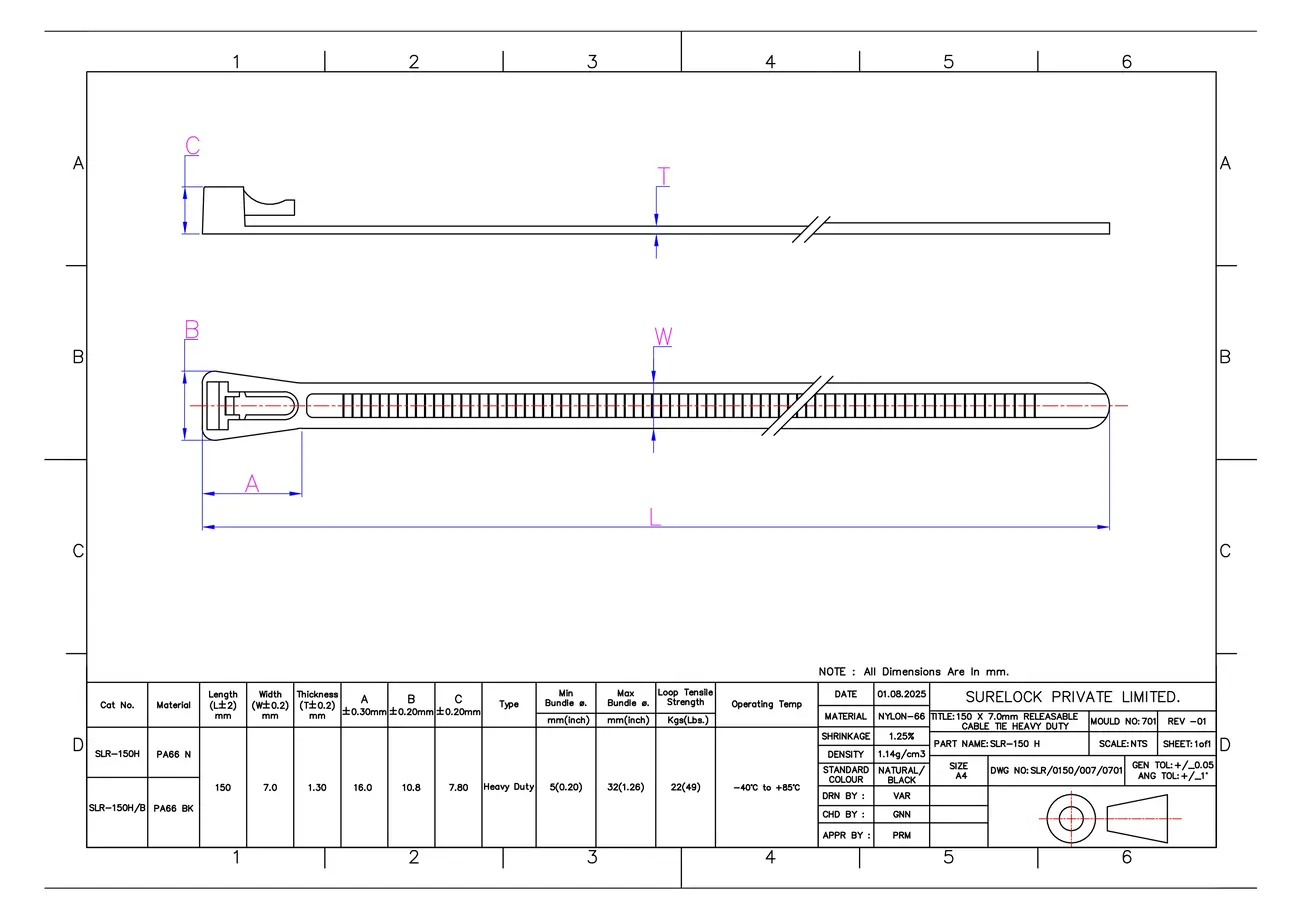 Releasable Cable Ties Heavy Duty Application