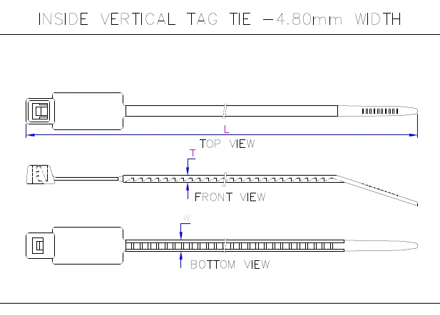 Inside Vertical Tag Tie Application