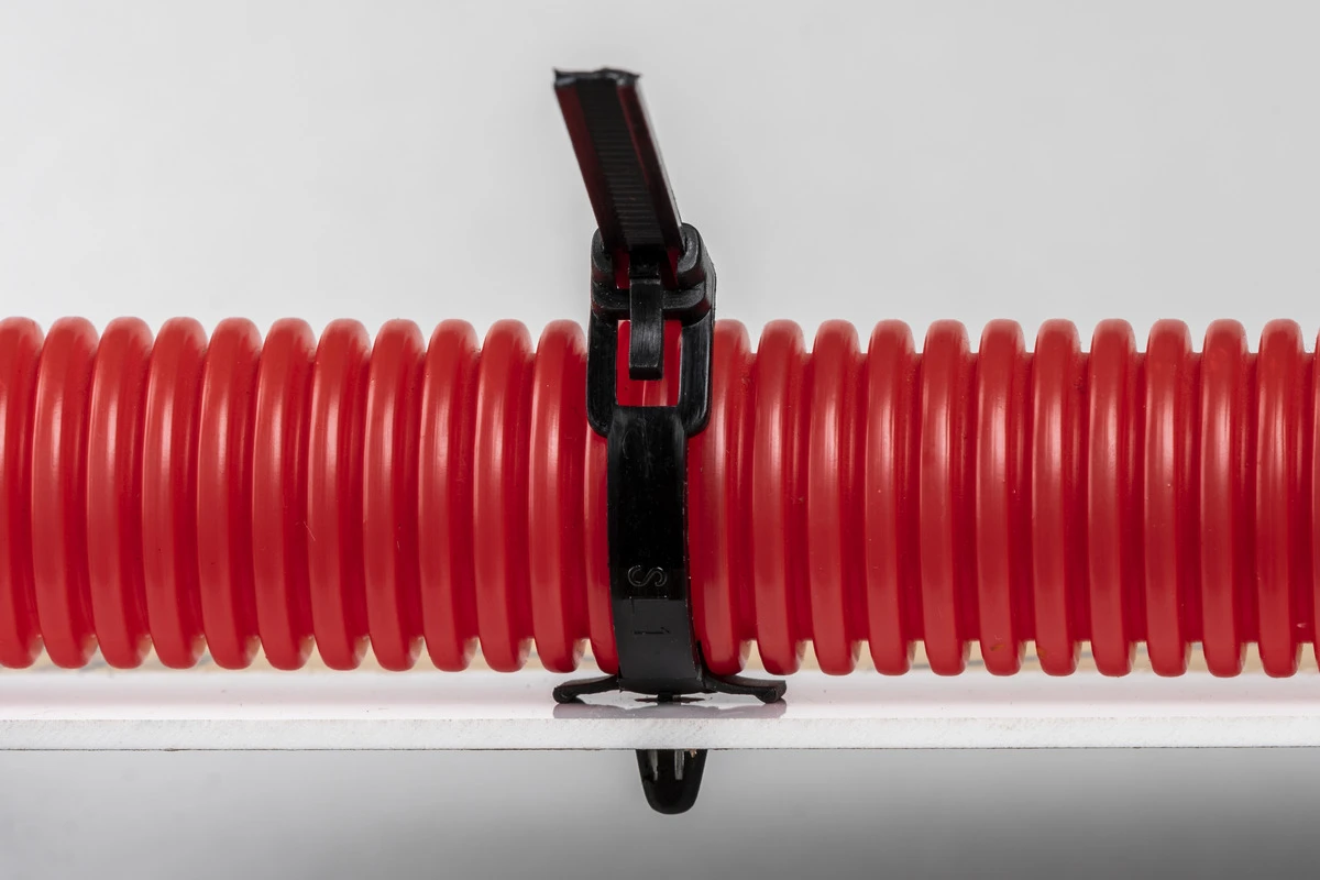 Inside Push Mount Releasable Tie Thumb Release Technical Drawing