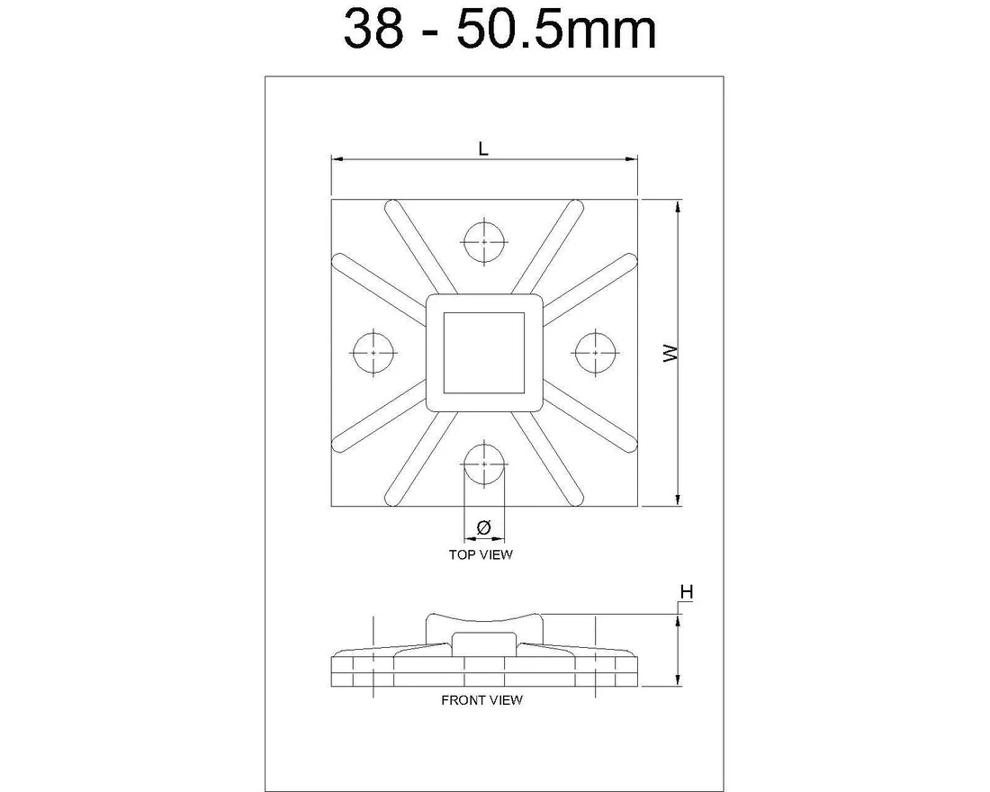 Self Adhesive Tie Mount for Cable Tie Application